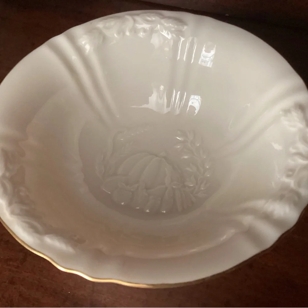 LENOX 6” ALL PURPOSE BOWL HARVEST GIFTWARE COLLECTION W/ 24 KARAT GOLD TRIM USA